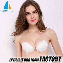 Soutien-gorge adhésif en silicone blanc pour femmes sexy avec dentelle